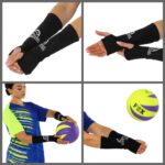 Нарукавники компрессионные волейбольные рукава с накладками для защиты рук (к-т из 2шт), цвет - черный