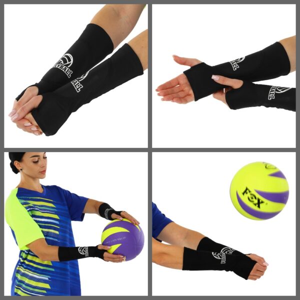 Нарукавники компрессионные волейбольные рукава с накладками для защиты рук (к-т из 2шт), цвет - черный