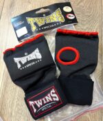 Перчатки-бинты внутренние гелевые из полиэстера TWINS,размер S-XL, цвет-чёрный (красная окантовка)