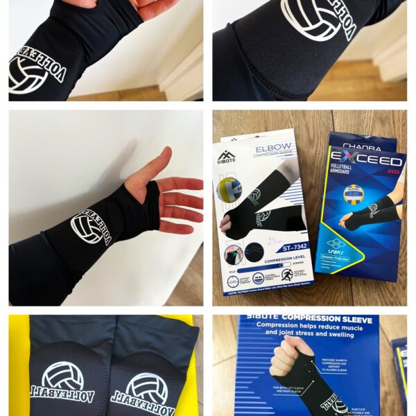 Нарукавники компресійні волейбольні (рукави з накладками для захисту)(к-т із 2шт) чорні