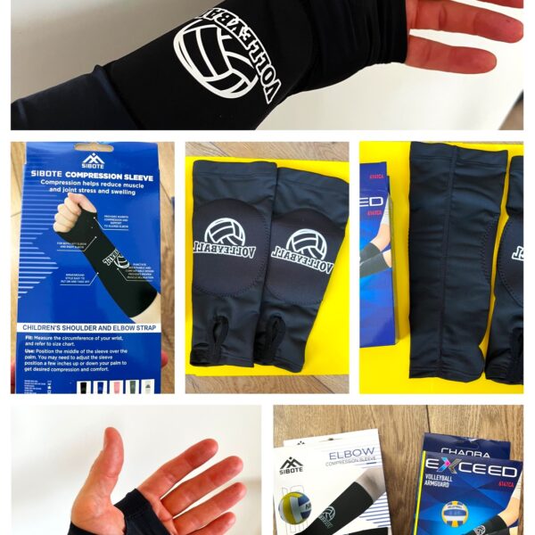 Нарукавники компресійні волейбольні (рукави з накладками для захисту)(к-т із 2шт) чорні