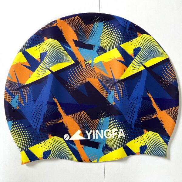 Шапочка для плавання силіконова YINGFA, колір - чорний-сірий