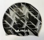 Шапочка для плавання силіконова YINGFA, колір - чорний-сірий