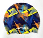 Шапочка для плавання силіконова YINGFA, колір - чорний-сірий