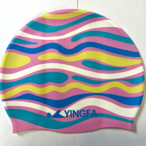 Шапочка для плавання силіконова YINGFA, колір - чорний-сірий