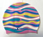 Шапочка для плавання силіконова YINGFA, колір - чорний-сірий