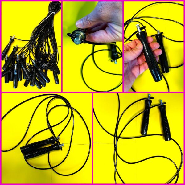 Скакалка швидкісна Кроссфіт з підшипником і сталевим тросом CIMA, довжина - 3 метри, колір - чорний