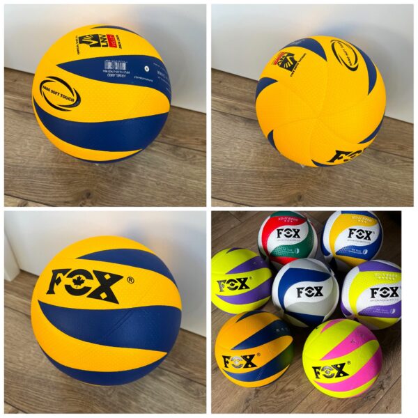 Мяч волейбольный FOX, размер №5, материал PU, цвет - желто-синий