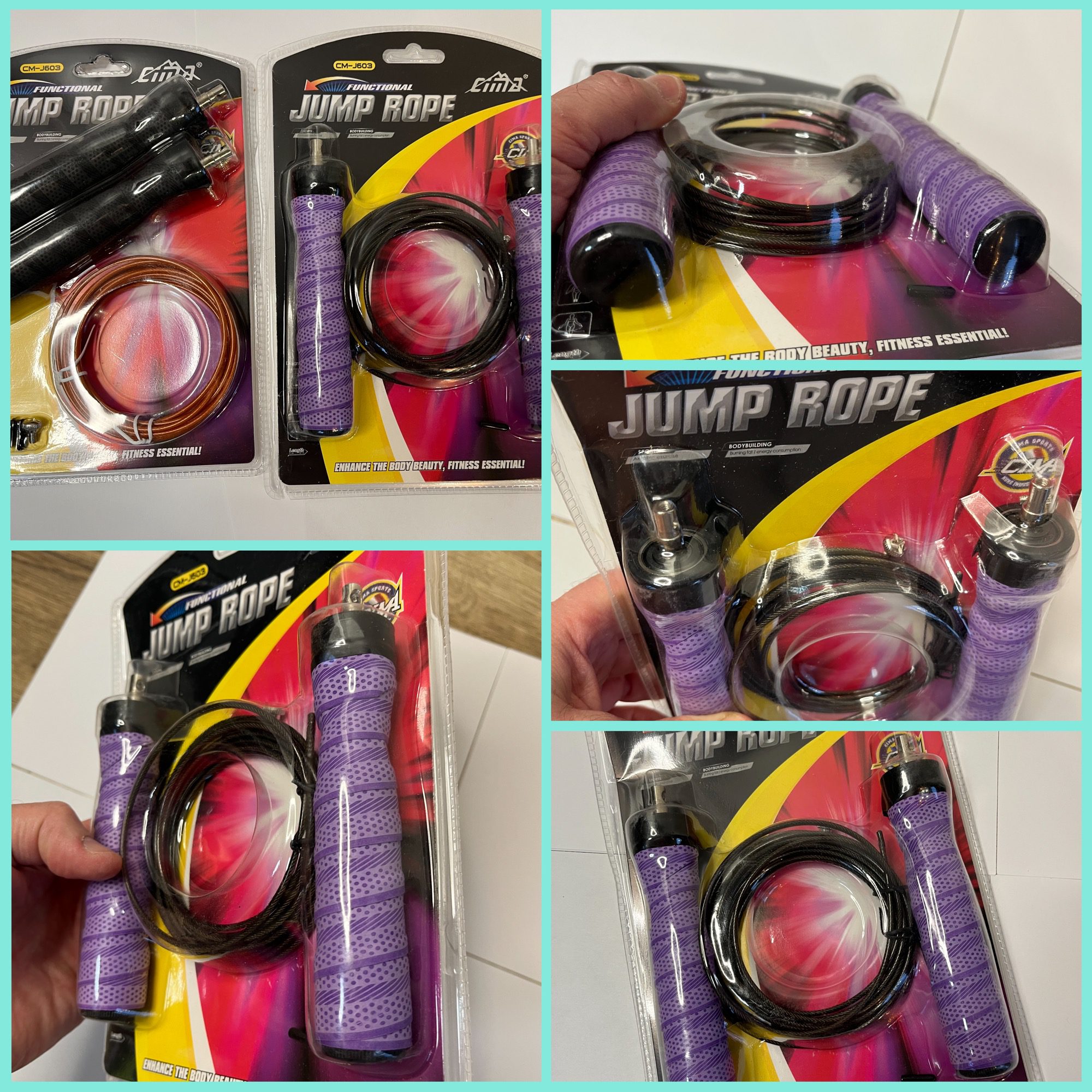 Скакалка SP-Sport L=2,6м, тонкие ручки, цвет - черный