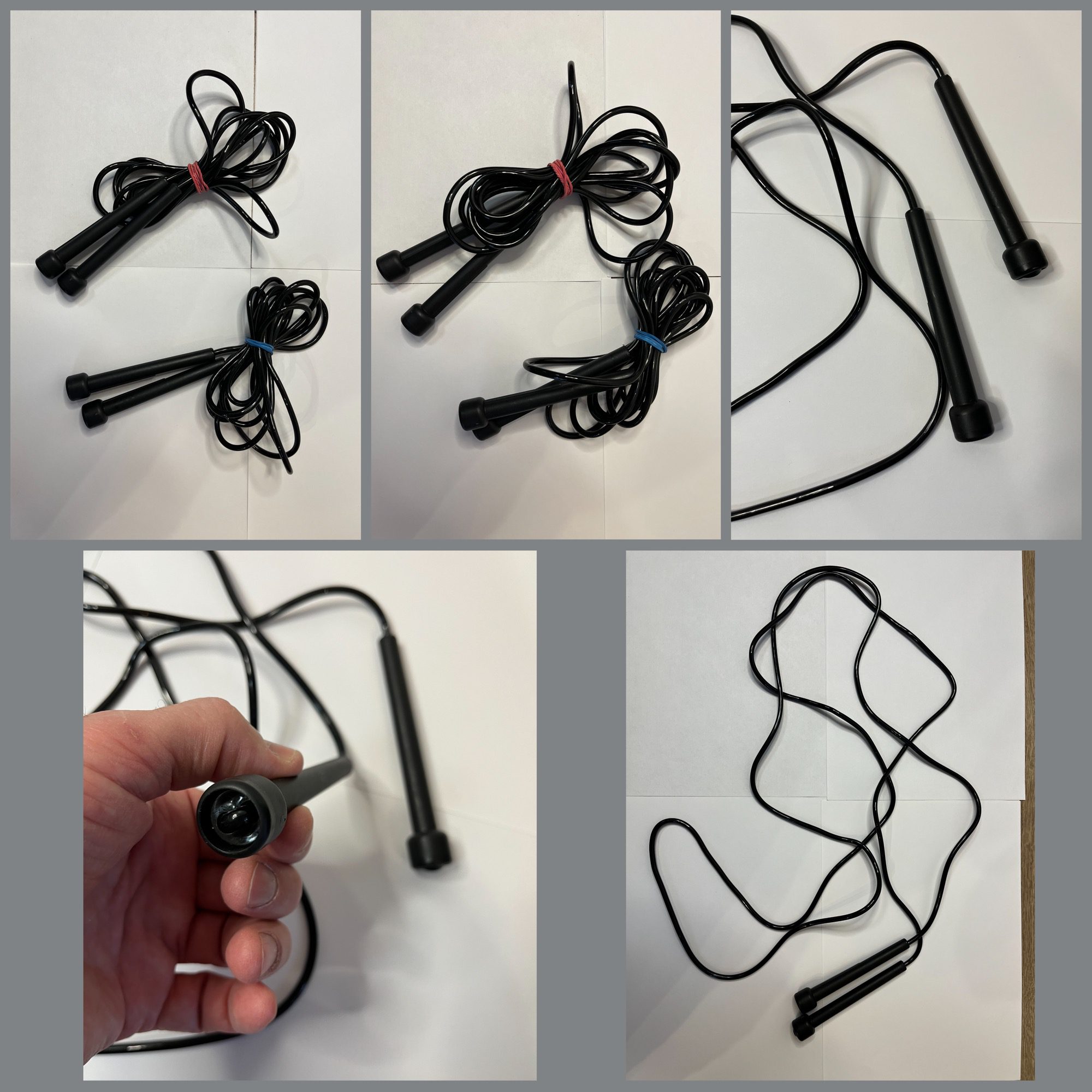 Скакалка SP-Sport L=2,6м, тонкие ручки, цвет - черный