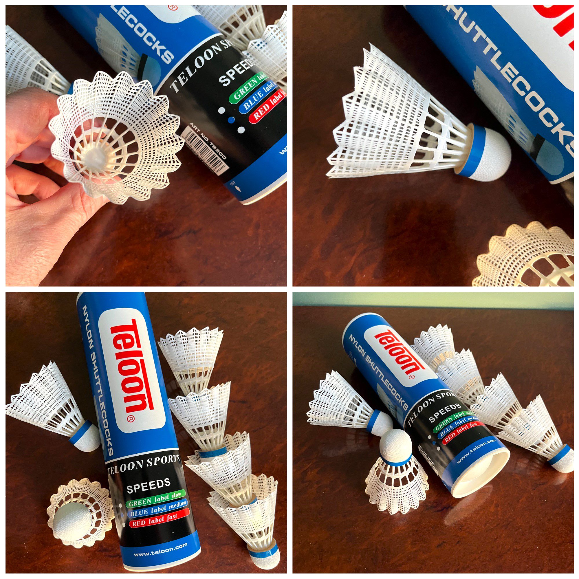 Волан для бадмінтону нейлоновий (ціна за 1 шт. ) TELOON (повільний), колір білий