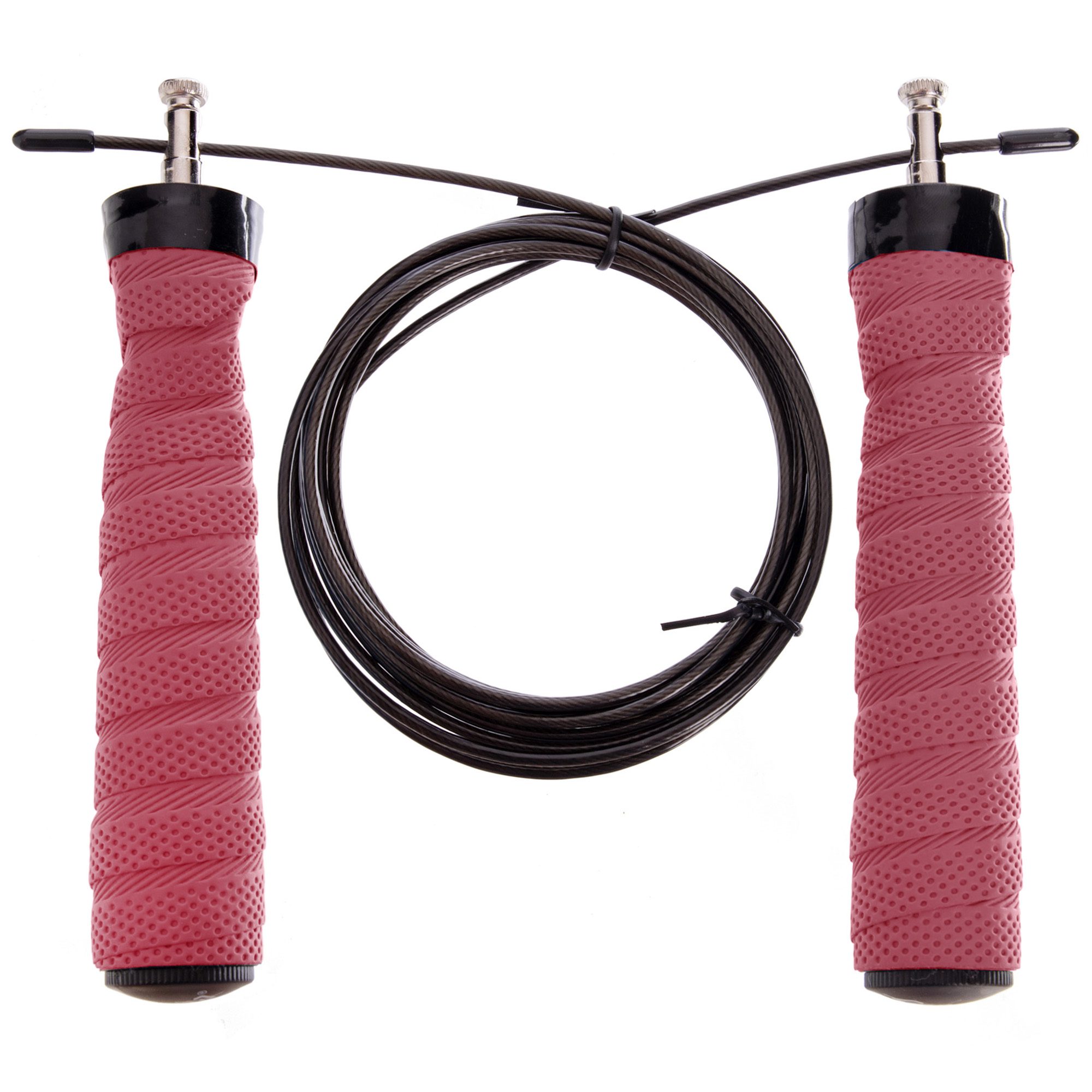 Скакалка скоростная Кроссфит с подшипником и стальным тросом CIMA, длина - 3метра, цвет - розовый