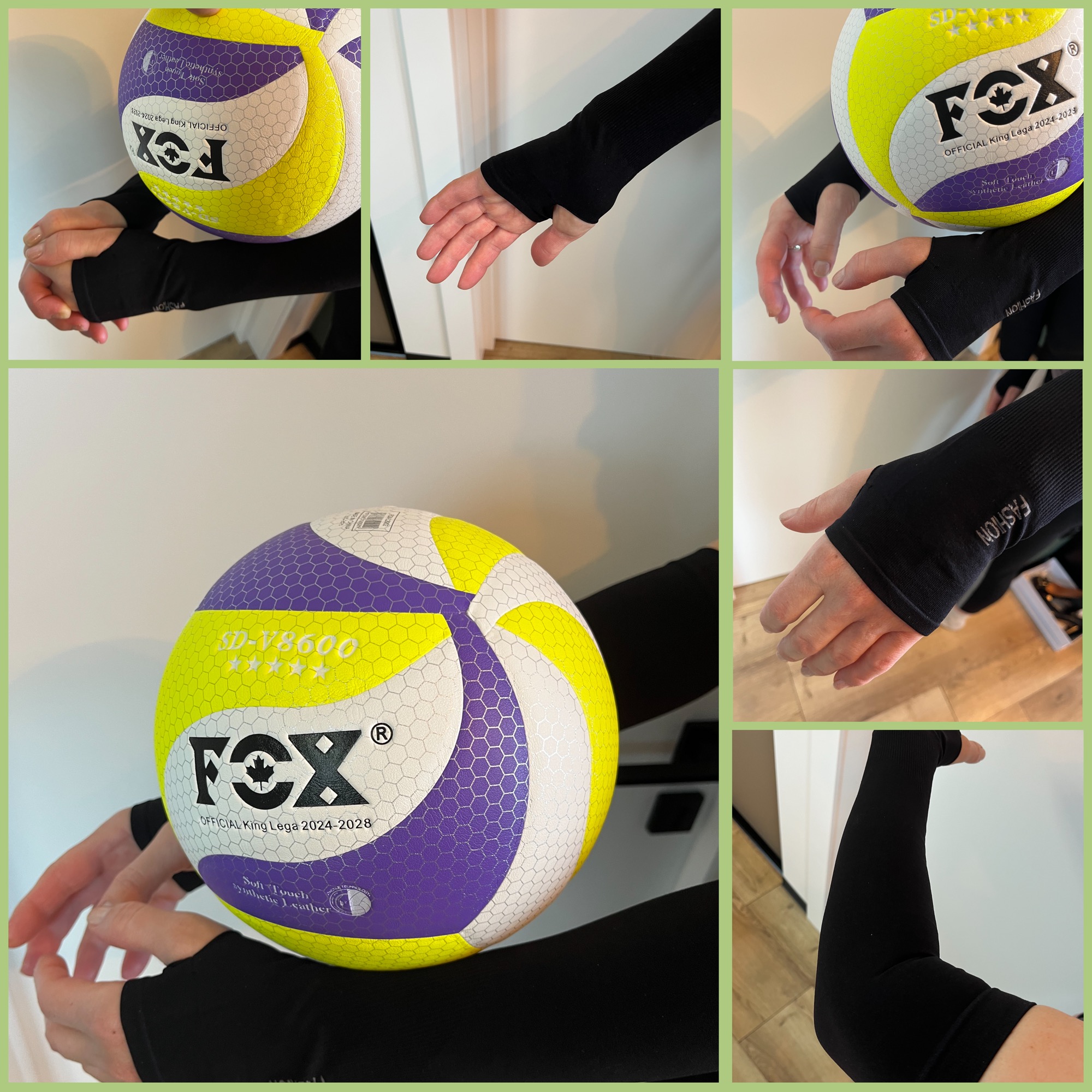 Спортивные нарукавники волейбольные компрессионные ,с вырезом для большого пальца (к-т из 2шт). цвет - черный