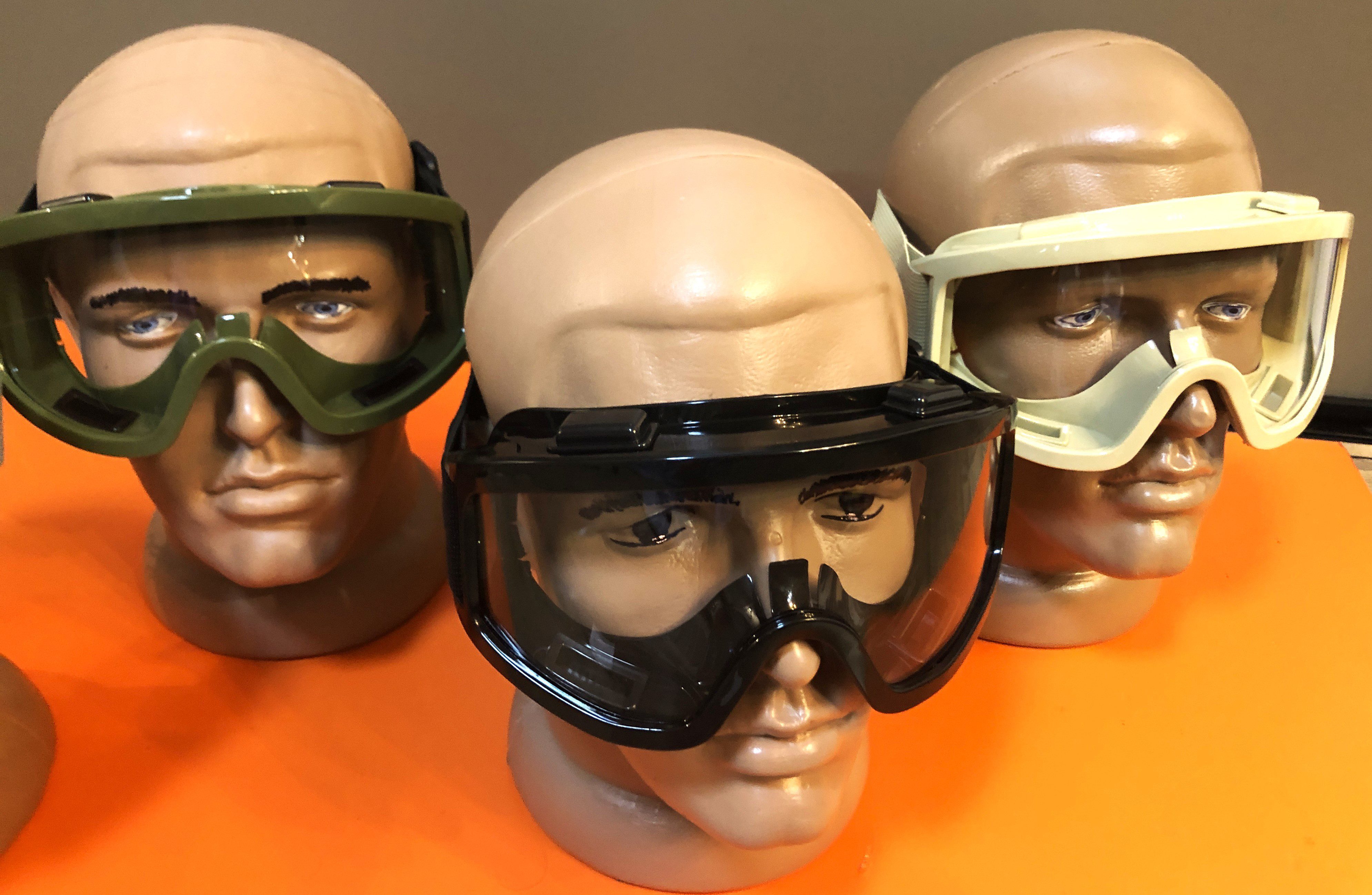 Защитные очки-маска ,цвет - оливковый