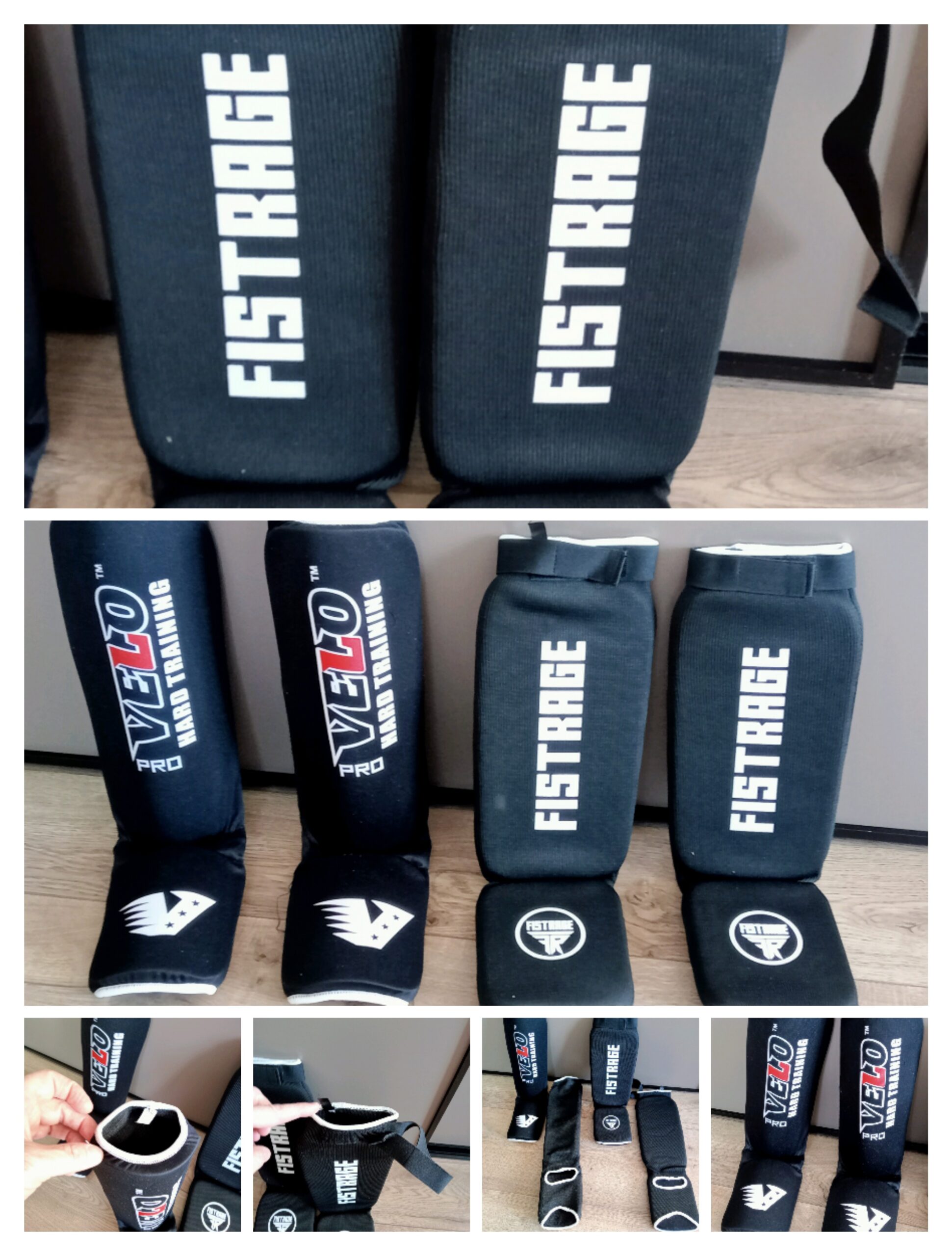 Защита голени и стопы с фиксатором FISTRAGE, размеры  S-XL, цвет - чёрный